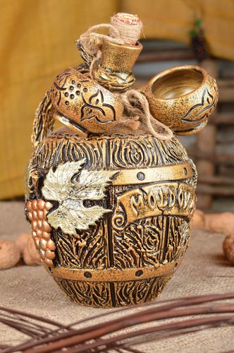 Botella de cerámica original para vino hermosa hecha a mano 1.5 litros  - MADEheart.com