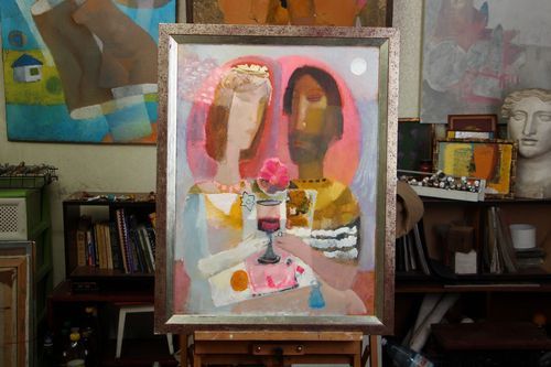 Cuadro de pared, óleo, acrílico “Romeo y Julieta” - MADEheart.com