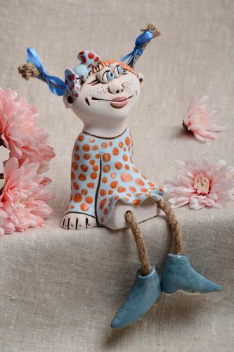 Figura de cerámica hecha a mano original decorativa pintada estilosa bonita - MADEheart.com