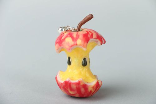 Polymer clay pendant Apple Core - MADEheart.com