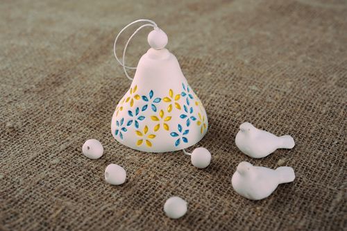 Clochette blanche dintérieur faite main - MADEheart.com