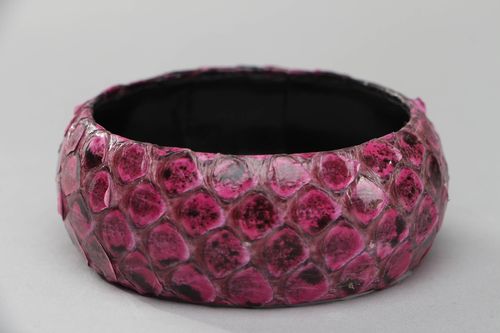 Bracelet en cuir de python pour maroquinerie fait main - MADEheart.com