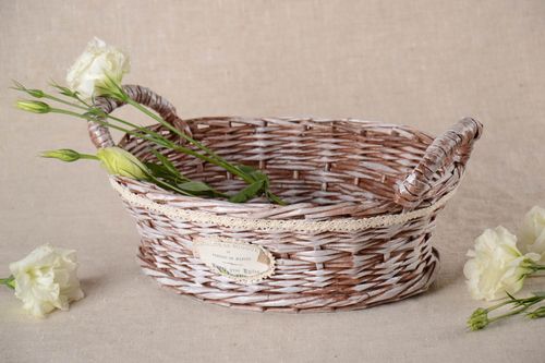 Handmade bread basket unusual kitchen decor beautiful basket for bread - MADEheart.com