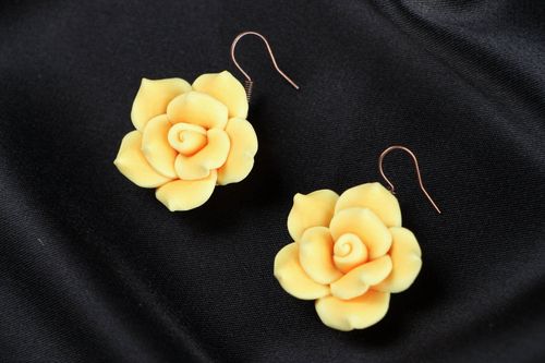 Earrings Yellow Roses - MADEheart.com