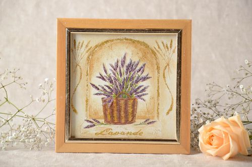 Cuadro en decoupage artesanal elemento decorativo regalo original Lavanda - MADEheart.com
