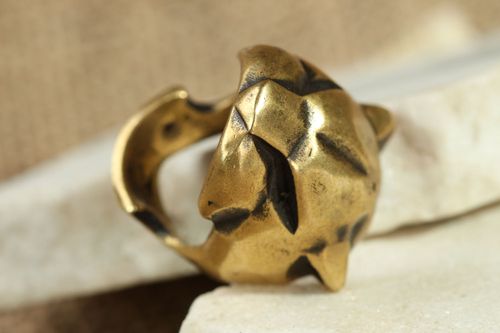 Homemade bronze ring Panther - MADEheart.com