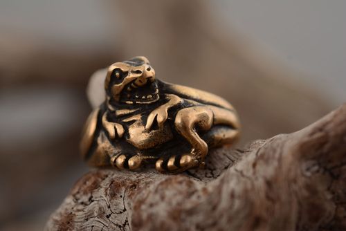 Anel de bronze artesanal Dragão - MADEheart.com
