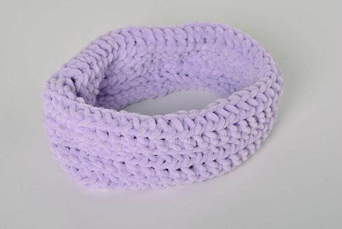 Beautiful handmade childrens warm crochet collar scarf of lilac color - MADEheart.com