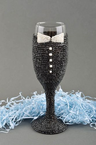 Copa de cristal para novio hecha a mano detalle de boda regalo original - MADEheart.com