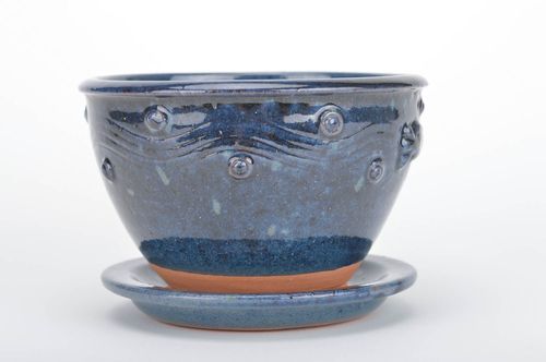 Blumenkübel Keramik handmade Wohnzimmer Deko Blumenübertöpfe Keramik bemalt - MADEheart.com