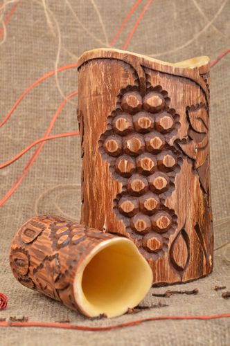 Handmade wooden cup wine glass wooden tableware interior decor ideas for kitchen - MADEheart.com