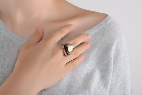 Silver ring with horn - MADEheart.com