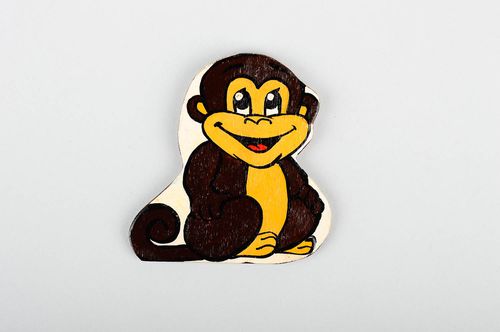 Magnet frigo fait main contreplaqué Aimant frigo Décoration cuisine Singe - MADEheart.com
