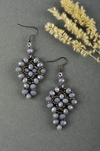 Damen Ohrringe handmade Glasperlen Schmuck Accessoires für Frauen schön lang - MADEheart.com