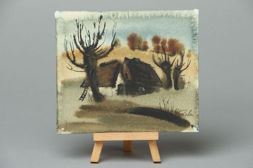 Gemälde mit Aquarellfarben Abend - MADEheart.com