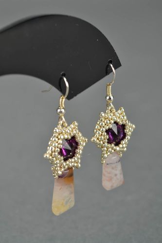 Long pendant earrings Violet Aroma - MADEheart.com