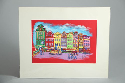 Tableau au crayon de couleur fait main Poznan - MADEheart.com