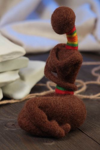Beautiful collectible small handmade felted wool figurine Loneliness - MADEheart.com