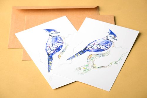 Открытки ручной работы красивые открытки две поздравительные открытки Дятлы - MADEheart.com