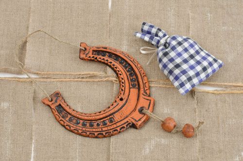 Handmade ceramic horseshoe wall hanging room decor ideas decorative use only - MADEheart.com