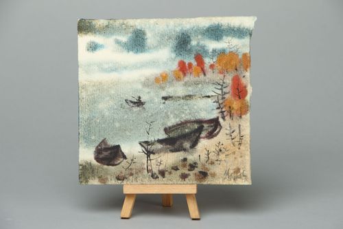 Tableau à laquarelle À la pêche fait main - MADEheart.com