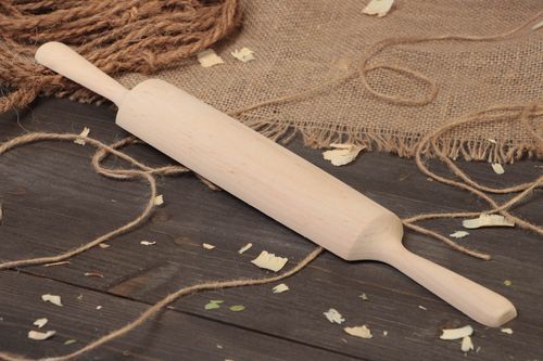Handmade wooden craft blank for decoration in the shape of rolling pin  - MADEheart.com