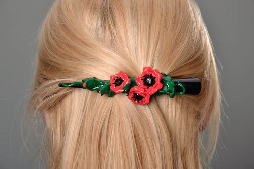 Fermaglio per capelli fatto a mano di argilla polimerica accessori da donna  - MADEheart.com