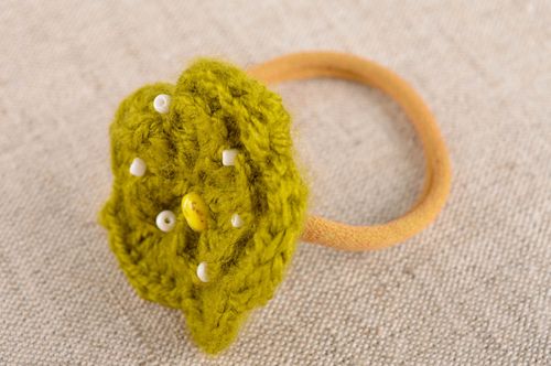 Handmade flower hair scrunchy hair accessories crochet barrette gift for girl - MADEheart.com
