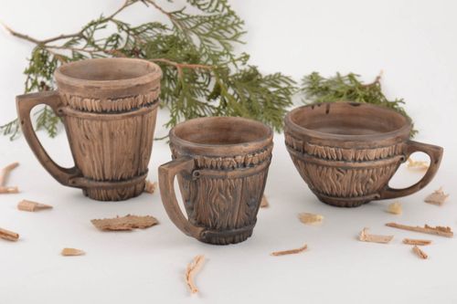 Tassen Set aus Keramik Designer Becher 2 Stück 250 ml und 330 ml handgemacht - MADEheart.com