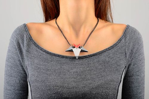 Pendentif chaine Bijou fait main hibou massif stylé Accessoire pour femme  - MADEheart.com