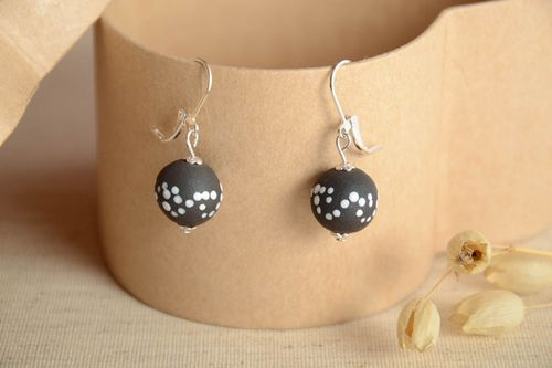 Beautiful handmade ceramic earrings clay bead earrings fashion accessories - MADEheart.com