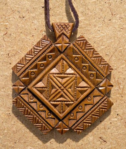 Decorative carved cross pendant - MADEheart.com